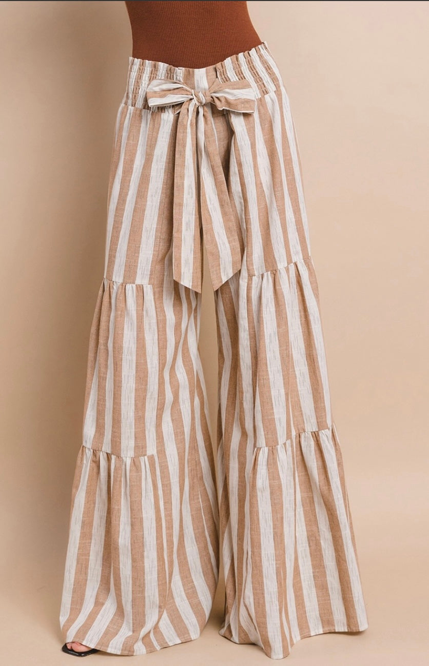 Stripped Linen palazzo pants